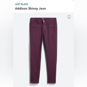 Just Black Addison Skinny Jean….size 27
